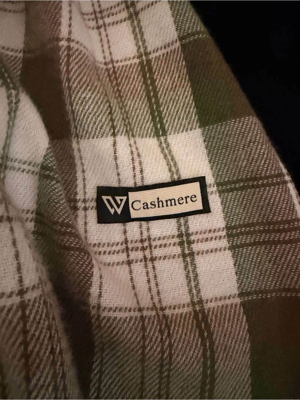 Green Plaid Cashmere Scarf